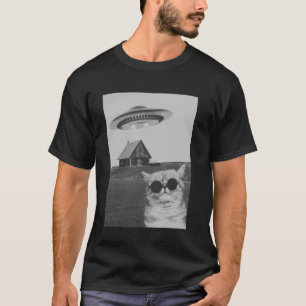 T-shirt Chat Drôle Et Cool Avec Un Vaisseau Spatial