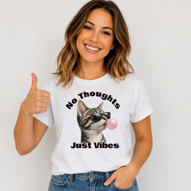 T-shirt Chat Drôle et Cool, Juste des Vibes (Créateur téléchargé)