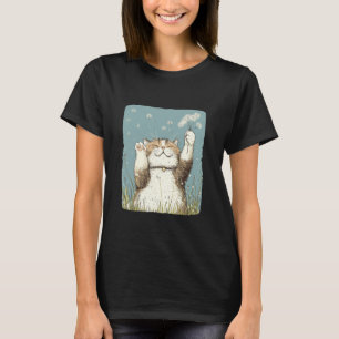 T-shirt Chat drôle et duveteux avec costume de graines de