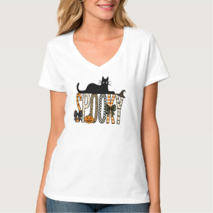 T-shirt Chat drôle et effrayant, Halloween