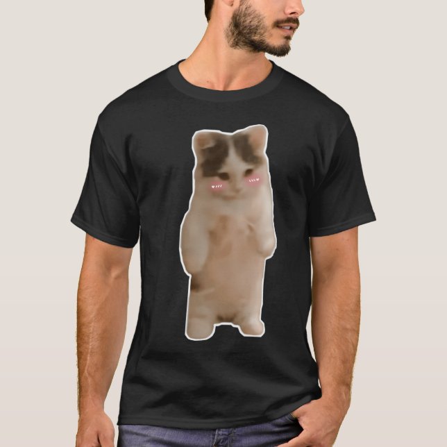 T-shirt Chat Drôle Et Mignonne Debout Ou Mème Kitten (Devant)