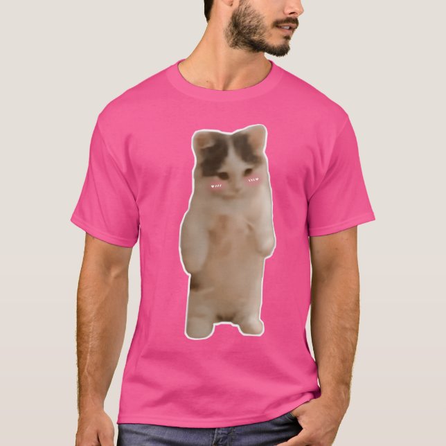 T-shirt Chat Drôle Et Mignonne Debout Ou Mème Kitten (Devant)