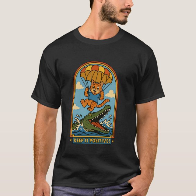 T-shirt Chat drôle et selfie d'alligator Mème de jeu de mo (Devant)