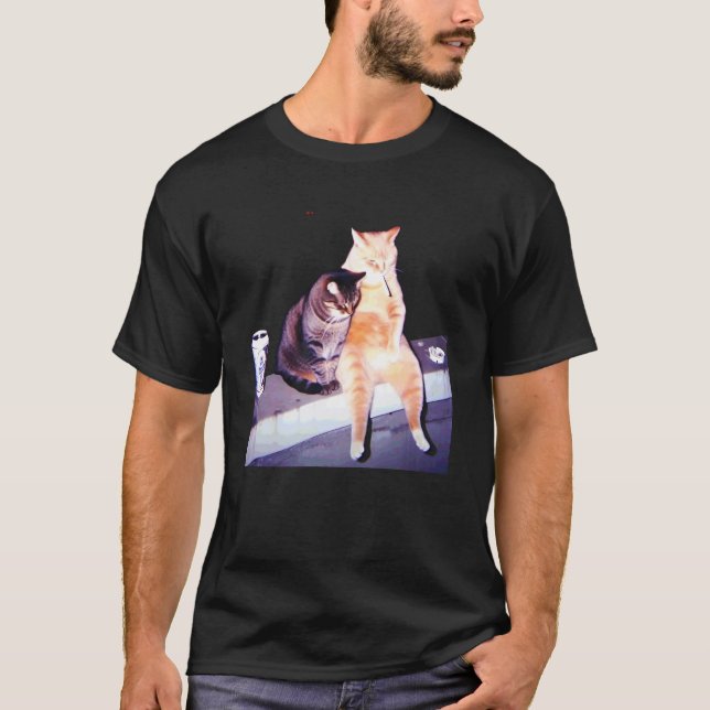 T-shirt Chat drôle fumant cigarette Kitty Gen Z Mème Chat  (Devant)
