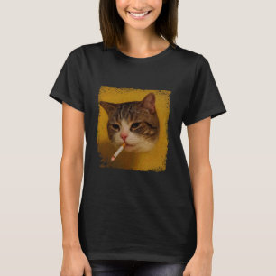 T-shirt Chat Drôle Fumant, Kitty Cigarette Mème Gen Z, Cha