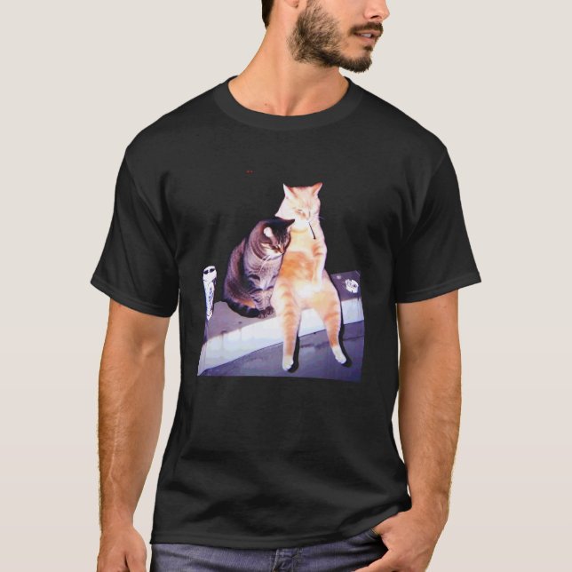 T-shirt Chat Drôle Fumant Une Cigarette Kitty Mème Générat (Devant)