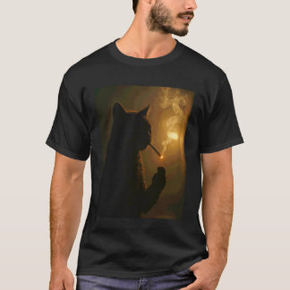 T-shirt Chat Drôle Fumant une Cigarette Mème Génération Z