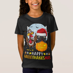T-Shirt Chat Drôle Halloween Et Joyeux Noël Happy Hall