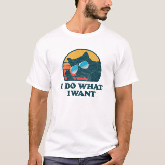 T-shirt Chat Drôle Je Fais Ce Que Je Veux Doigt D'Honneur