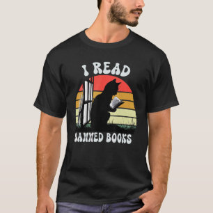 T-shirt Chat drôle Je lis des livres interdits Bibliophile
