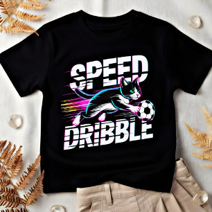 T-Shirt Chat Drôle Jouant au Football - Cadeau pour Enfant