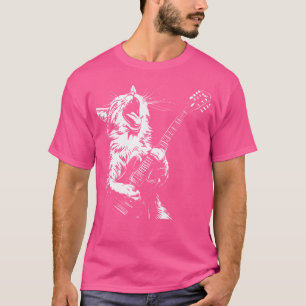 T-shirt Chat drôle Jouer de la guitare