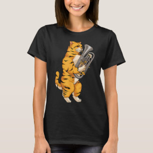 T-shirt Chat drôle Jouer Euphonium Cool Amour Musique anim