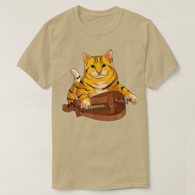 T-shirt Chat drôle Jouer Hurdy Gurdy Cool Cadeau Kitten Mu (Design devant)