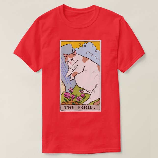T-shirt Chat Drôle Le Fool Tarot Card Costume Halloween Ca (Design devant)