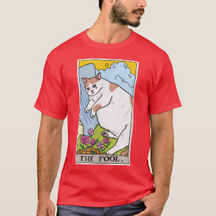 T-shirt Chat Drôle Le Fool Tarot Card Costume Halloween Ca