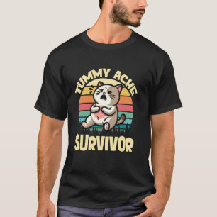T-shirt Chat Drôle Mal Au Ventre Mon Ventre Me Fait Mal Ma