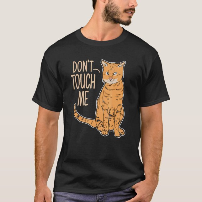 T-shirt Chat Drôle Ne Me Touchez Pas (Devant)