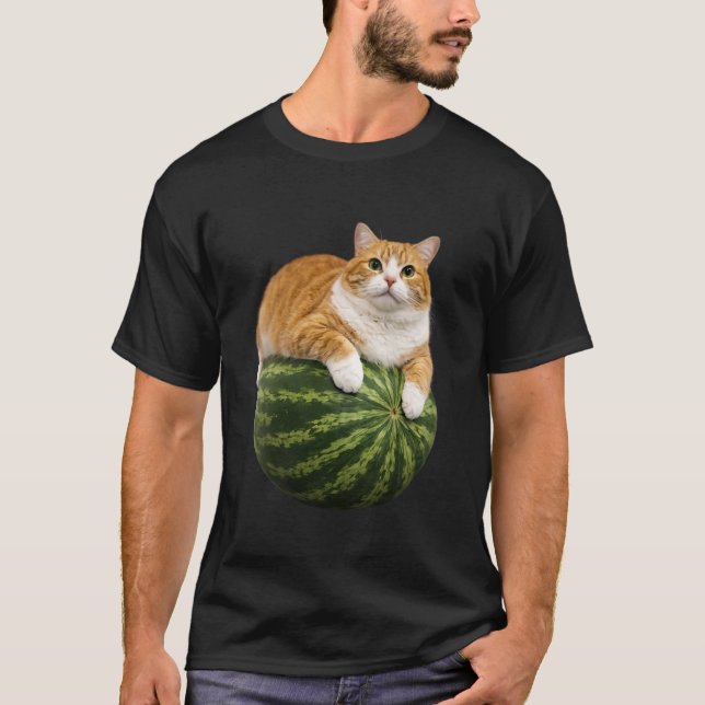T-shirt Chat drôle Pastèque Chats Mème Amoureux (Devant)