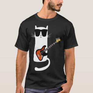 T-shirt Chat drôle Porter des lunettes de soleil Jouer Ba
