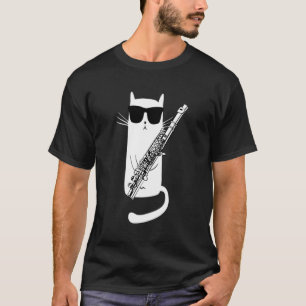 T-shirt Chat drôle Porter des lunettes de soleil Jouer de