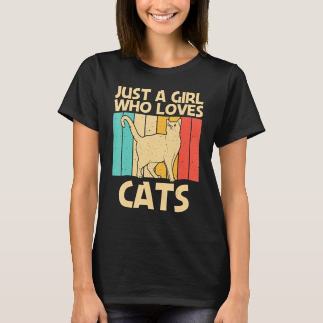 T-shirt Chat Drôle Pour Les Filles Femmes Chat Kitten Anim (Devant)