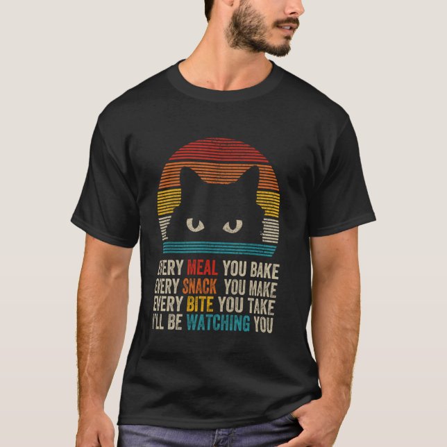 T-shirt Chat Drôle, Propriétaire de Chat Rétro, Humour de  (Devant)