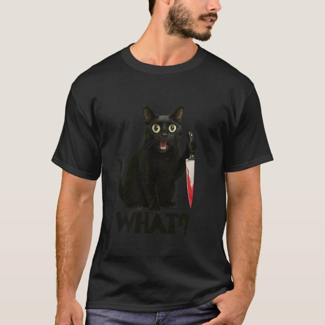 T-shirt Chat Drôle Quel Chat Graphique Meurtrier Avec Cout (Devant)