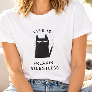 T-shirt Chat drôle qui fume Citation branchée Humour sarca