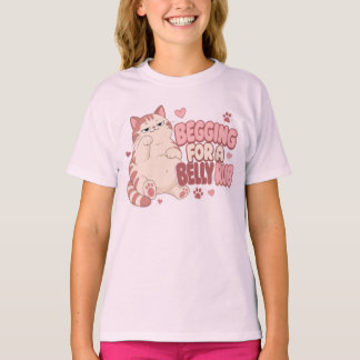 T-shirt Chat Drôle Qui Mendie Un Massage Du Ventre | Chat 