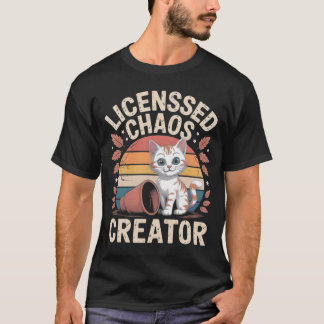 T-shirt Chat Drôle qui Renverse Tout