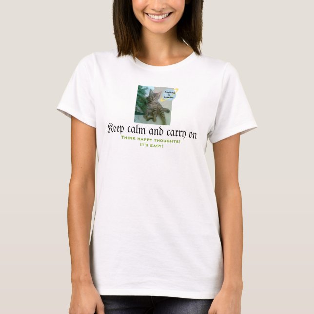 T-shirt Chat drôle (Restez calme et continuez) (Devant)