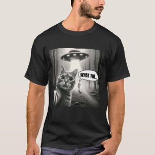 T-shirt Chat drôle selfie avec graphique d'alien UFO Homme