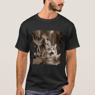 T-shirt Chat drôle T-Rex Selfie u2013 Humour Dinosaure Vin