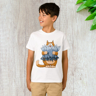 T-shirt Chat Drôle Tenant un Poisson Dessin Animé Kitty Af