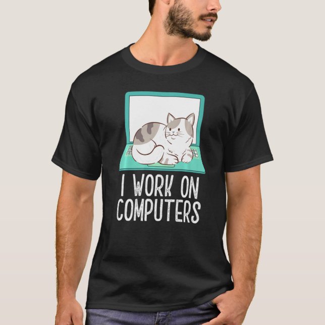 T-shirt Chat Drôle Travail De La Maison (Devant)