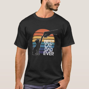 T-shirt Chat Drôle Vintage Rétro Papa Bump Poing Meilleur