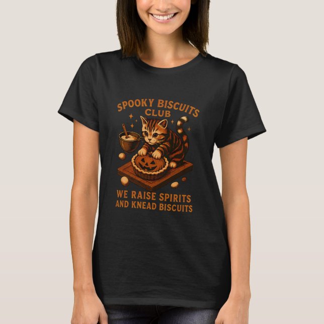 T-shirt Chat du club des biscuits effrayants, cuisson amus (Devant)