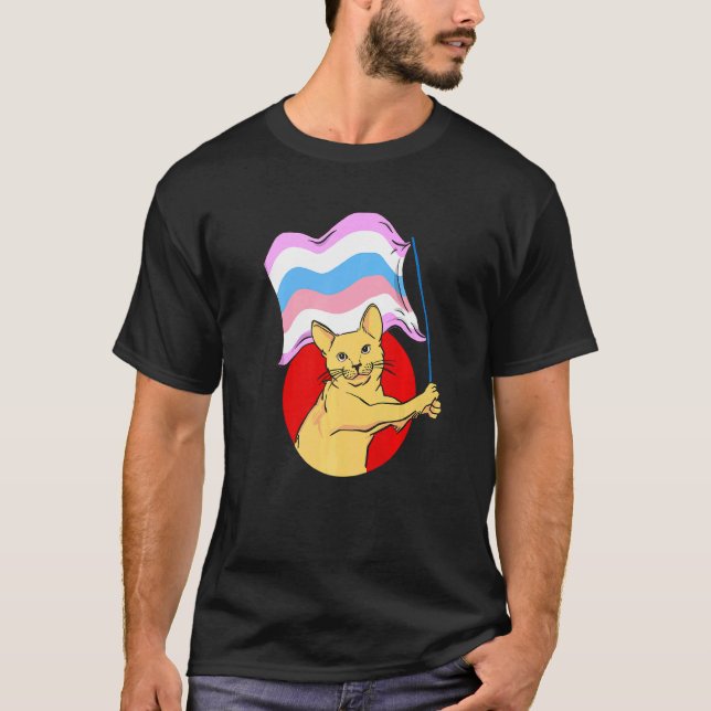 T-shirt Chat du drapeau bigender  Genre non binaire (Devant)