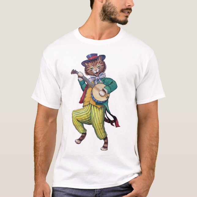 T-shirt Chat du joueur de banjo (guitare), Louis Wain (Devant)