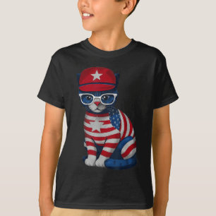 T-shirt Chat du jour commémoratif, Joyeux 4 juillet patrio