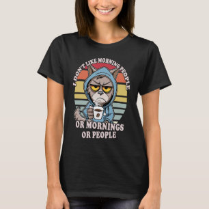 T-shirt Chat du matin boit des citations de café chats  1