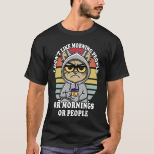 T-shirt Chat du matin boit des citations de café Chats  2