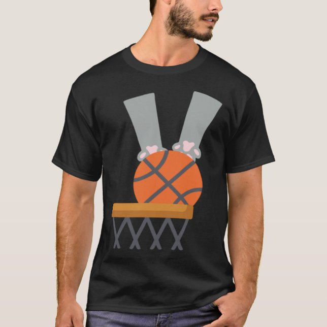 T-shirt Chat Dunk chat dunk un ballon de basket avec ses p (Devant)