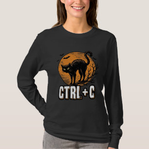 T-shirt Chat effrayant CTRL C Conception vectorielle Hallo