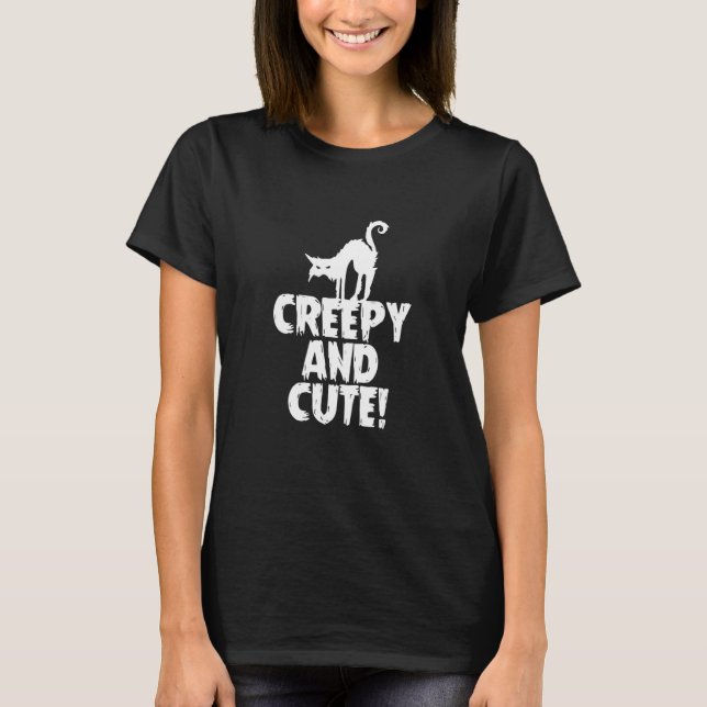T-shirt Chat effrayant et mignon (Devant)