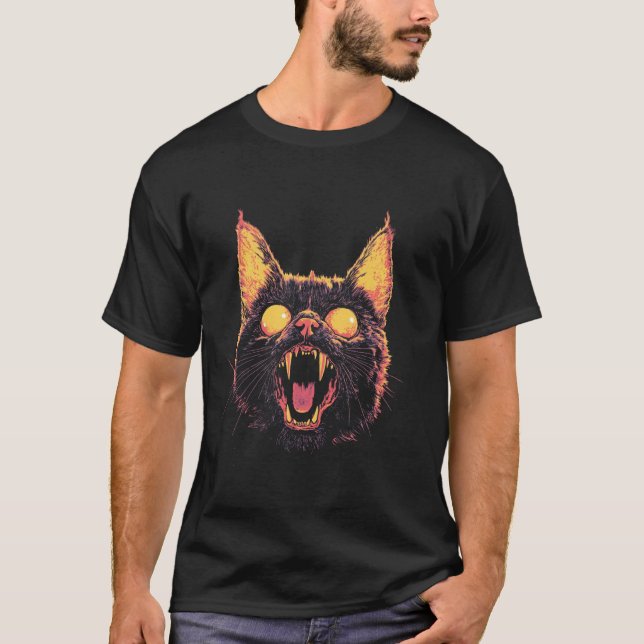 T-shirt Chat effrayant Halloween créatif Horreur (Devant)