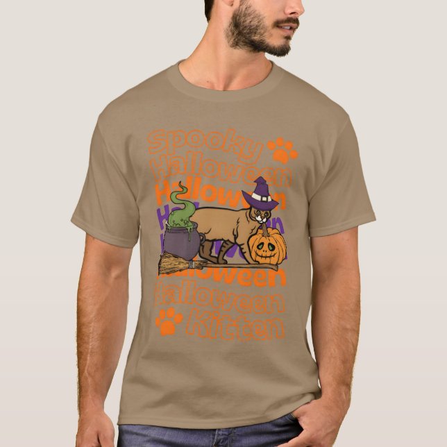 T-shirt Chat éffrayant Kitten Halloween chat Chausie chat  (Devant)