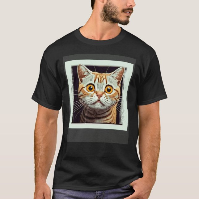 T-shirt Chat effrayé Chat peureux (Devant)