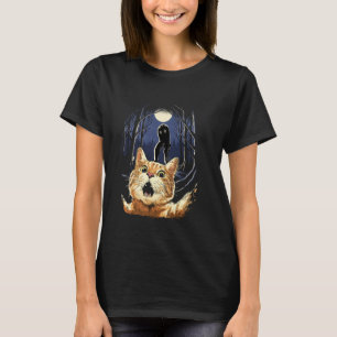 T-shirt Chat effrayé selfie chat avec le cryptide monstre